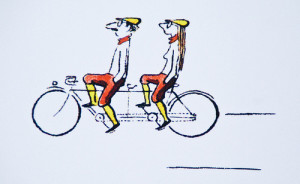 afbeelding tandem-bike-cartoon